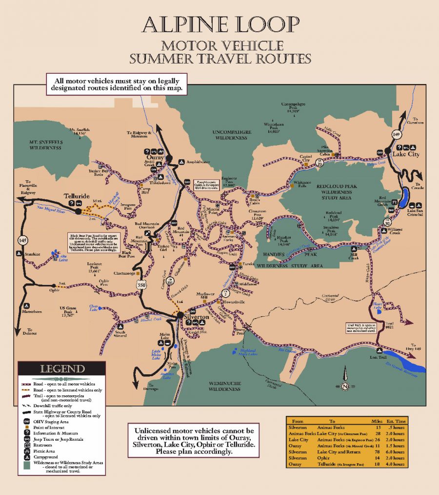 Alpine Loop Map | Lake City - A Peak Experience