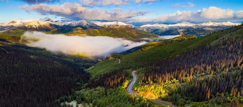Birds eye view of the Silver Thread Scenic Byway