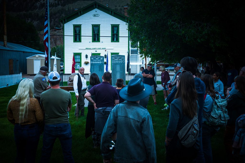 Local history buff Grant Houston leads the ghost tour at Colorado’s oldest operating courthouse in Lake City
