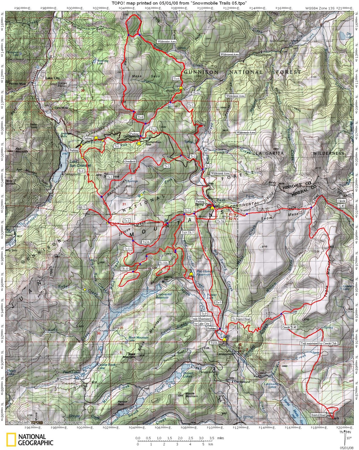 Snowmobile Trails Map | Lake City - A Peak Experience